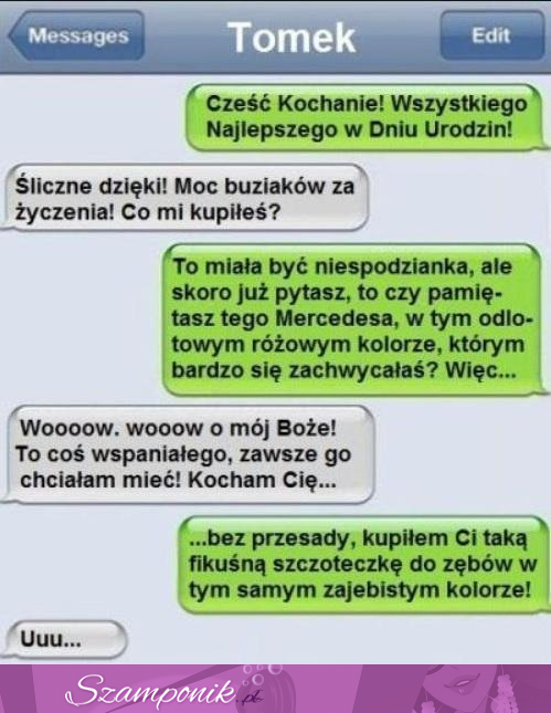 SMS od chłopaka po którym prawie dostała zawału, masakra! ;/