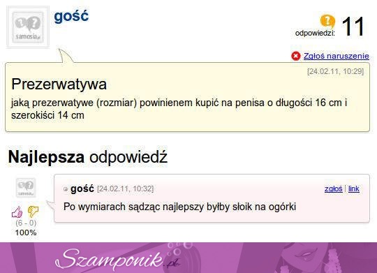 Jaką ma kupić prezerwatywę pasującą na jego rozmiar? Najlepiej jak to będzie... ;D