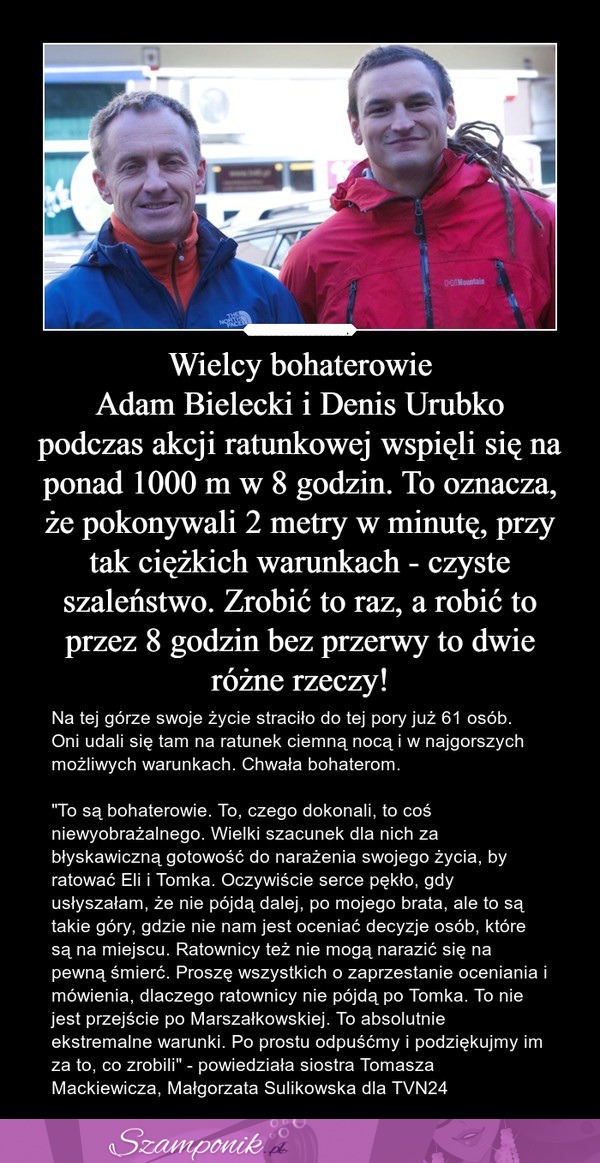 Podczas akcji ratunkowej wspięli się na ponad 1000 m w 8 godzin! Wielcy bohaterowie!