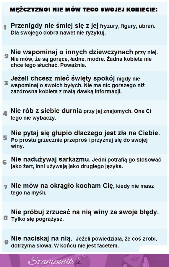 MĘŻCZYZNO! Nie mów tego swojej kobiecie! ZAKAZANE słowa!