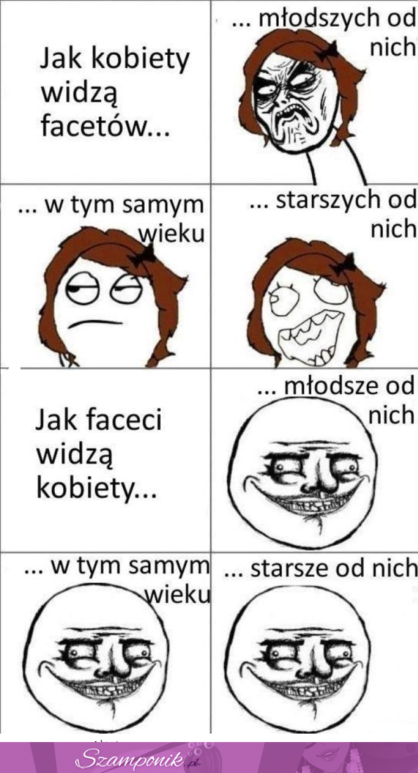 Jak kobiety widzą facetów w różnym wieku? Dobre! :D