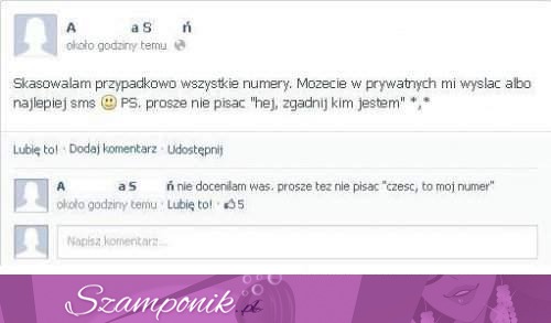 Usunęła numery z telefonu, teraz chce żeby znajomi do niej pisali. Tego się nie spodziewała! :D