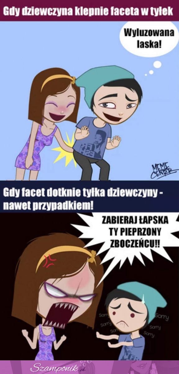 Gdy dziewczyna klepie faceta w tyłek vs gry chłopak klepie dziewczyne w tyłek! :D