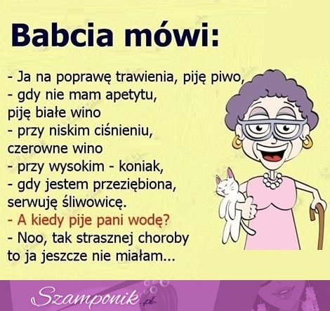 Świetny kawał! Babcia opowiada co PIJE na APETYT, CIŚNIENIE i PRZEZIĘBIENIE! HAHA