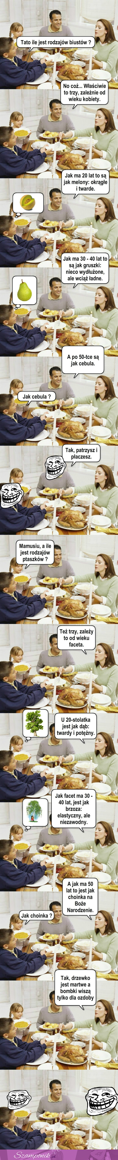 Syn zapytał ojcay czy znają rodzaje biustów, ZOBACZ mu odpowiedział, haha! :D