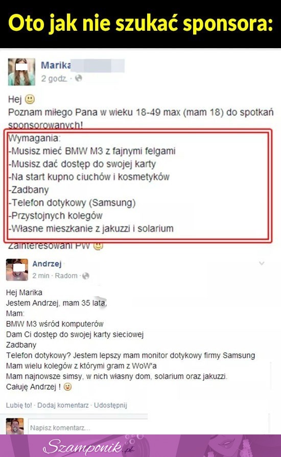 Ta DZIEWCZYNA SZUKAŁA SPONSORA! SZOK