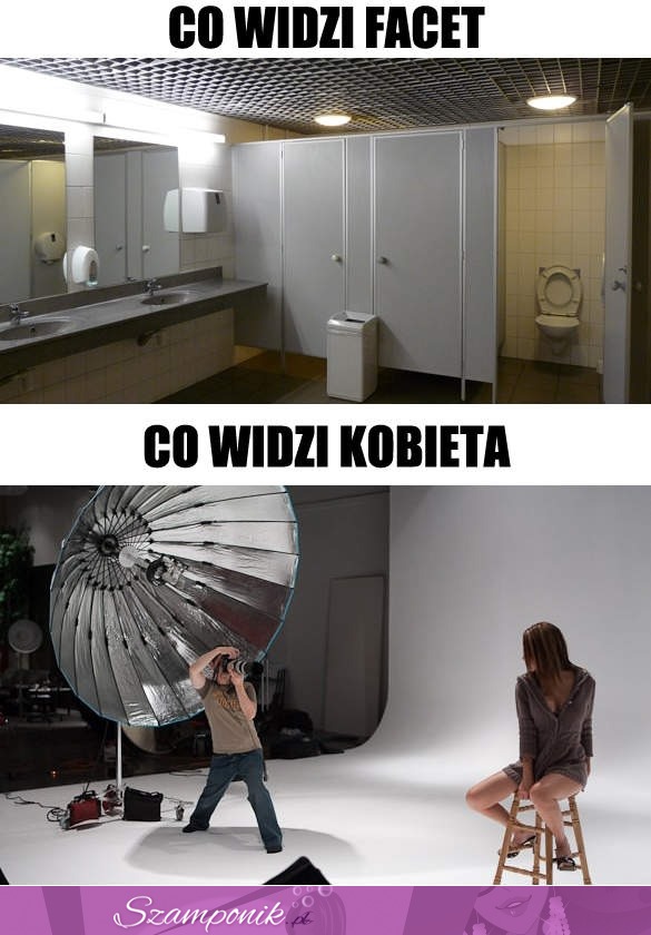 ZOBACZ co widzi facet,a co kobieta będąc w toalecie, hahah :D