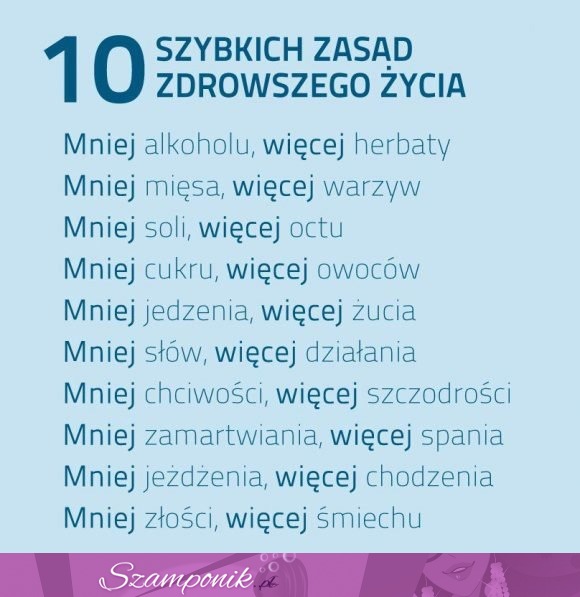 Zobacz 10 zasad zdrowszego życia