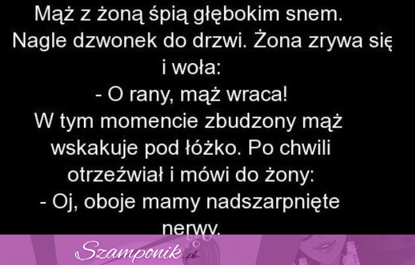 Mąż z żona spią głębokim snem... zobacz co było dalej xD