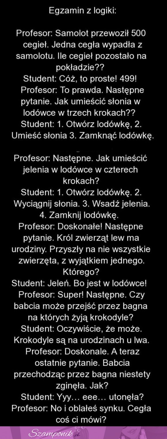 EGZAMIN z LOGIKI! Zobacz czy uda Ci się go rozwiązać ;D