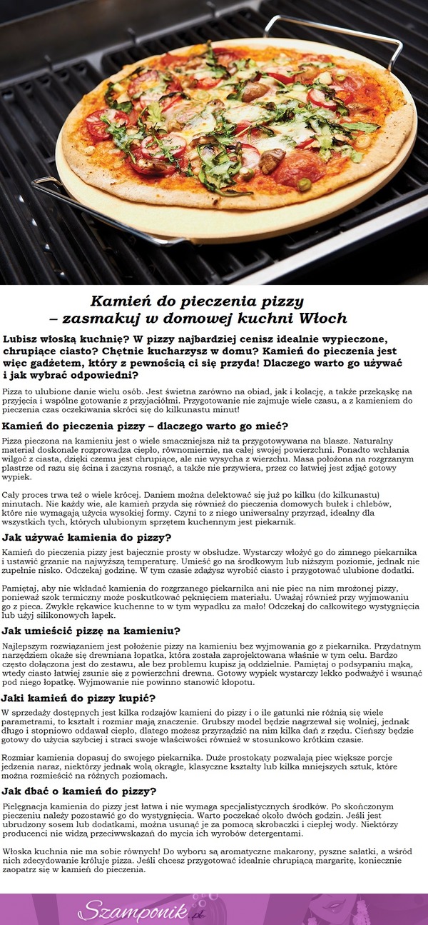 Kamień do pieczenia pizzy. DLACZEGO warto go mieć?