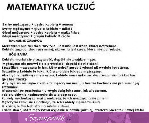 Zobacz matematykę uczuć