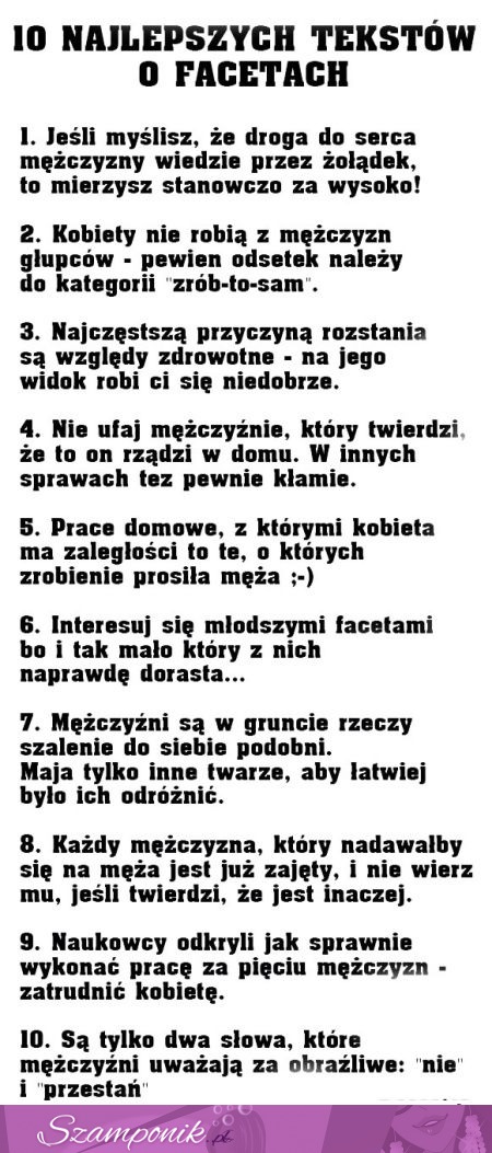 10 najlepszych tekstów o facetach