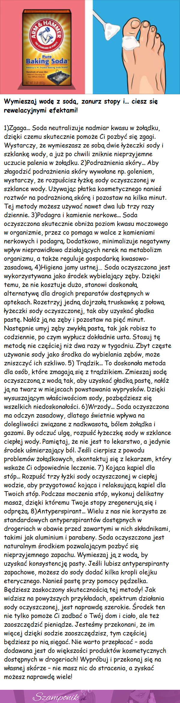 Wymieszaj wodę z sodą, zanurz stopy i ciesz się rewelacyjnymi efektami!