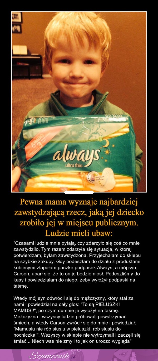 Pewna mama wyznaje najbardziej zawstydzającą rzecz, jaką jej dziecko zrobiło w miejscu publicznym ;)