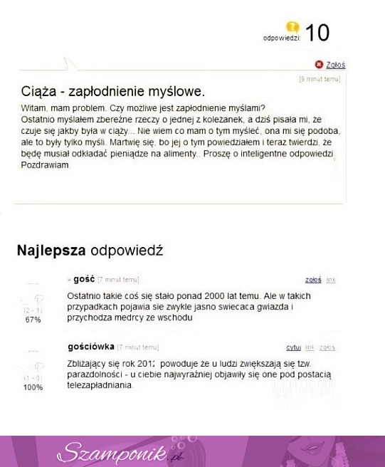 CIĄŻA i ZAPŁODNIENIE MYŚLOWE! Musisz zobaczyć tą ROZMOWĘ na FORUM- MASAKRA