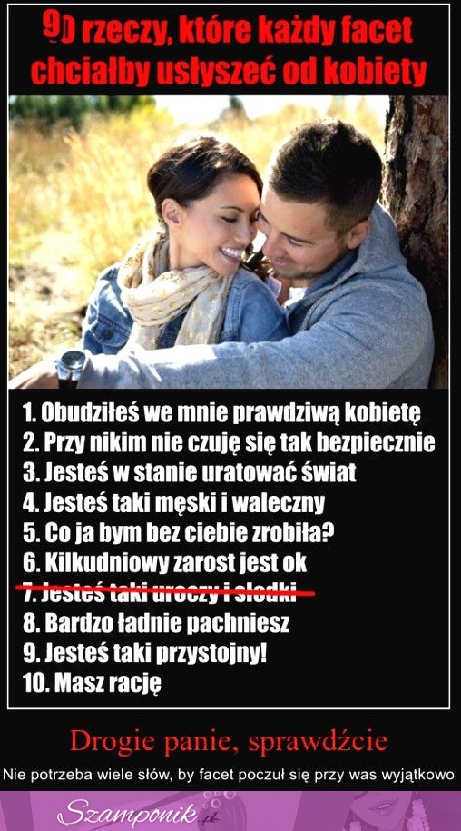 Dziewięć rzeczy które każdy FACET chciałby USŁYSZEĆ od Ciebie!