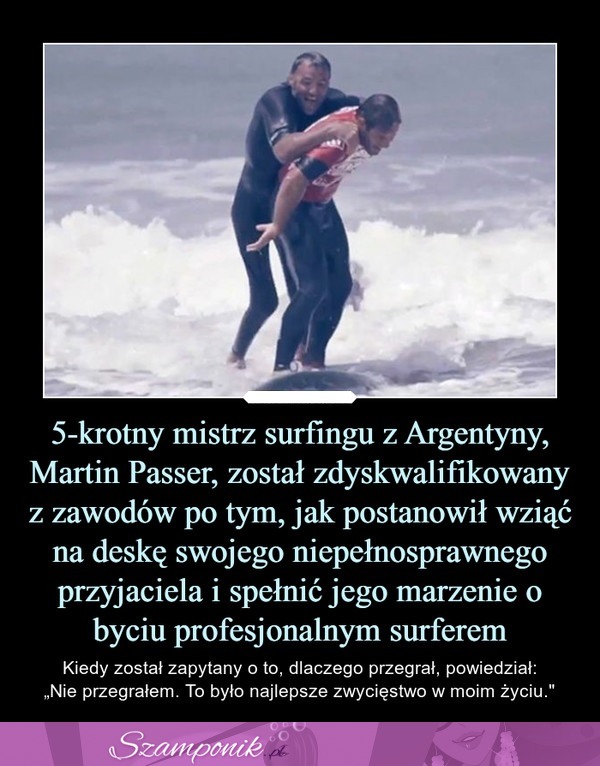 Mistrz surfingu został zdyskwalifikowny po tym, jak postanowił spełnić marzenie swojego niepełnosprawnego przyjaciela!