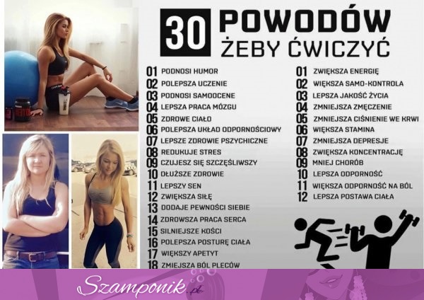 30 powodów żeby ćwiczyć! ;)