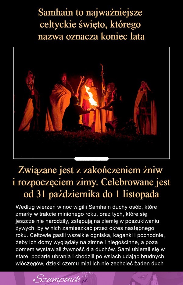 Samhain to najważniejsze, celtyckie święto, którego nazwa oznacza koniec lata