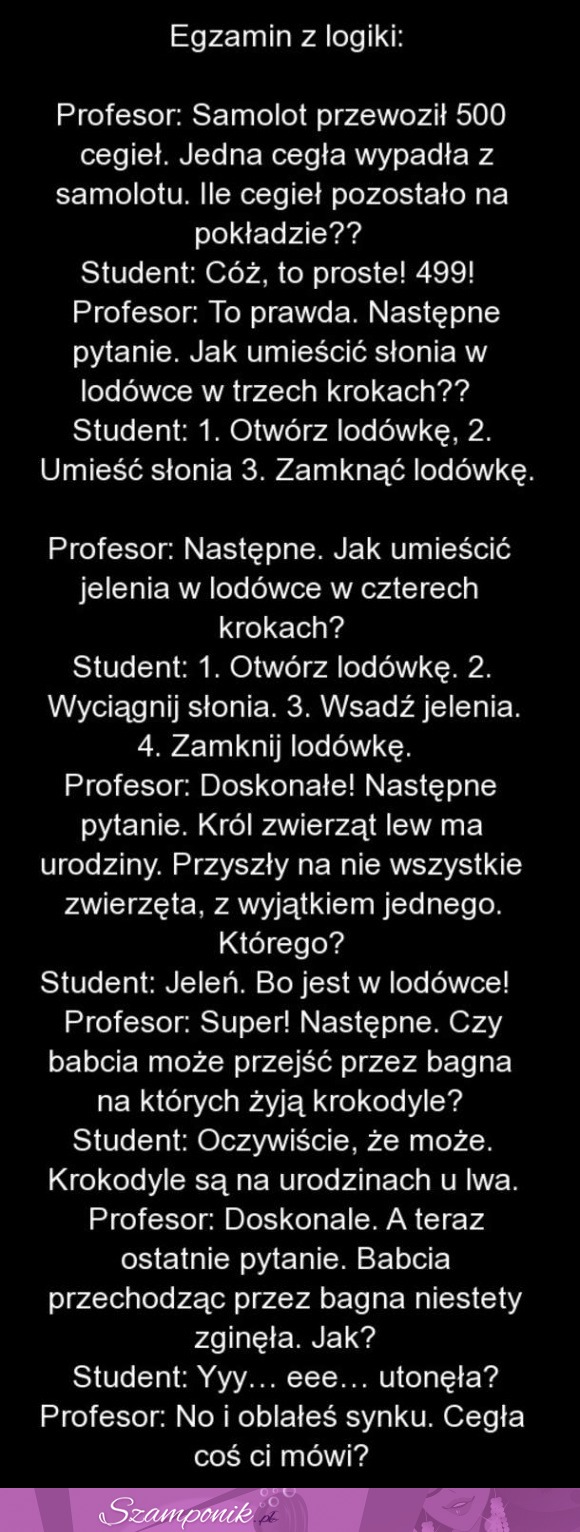 Egzamin z logiki - dasz radę go rozwiązać? ;)