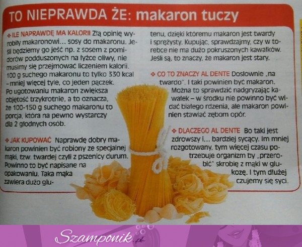 Mit na temat makaronu... Czy rzeczywiście tuczy?