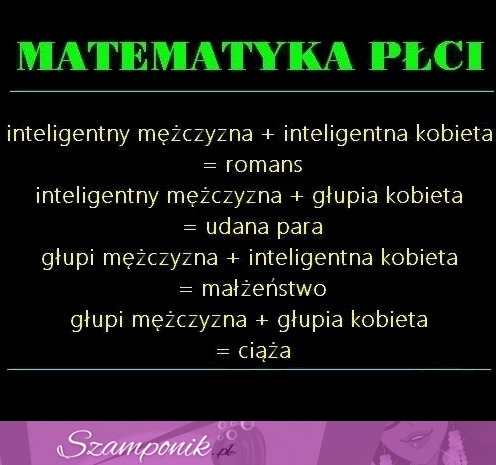 Matematyka płci na wesoło