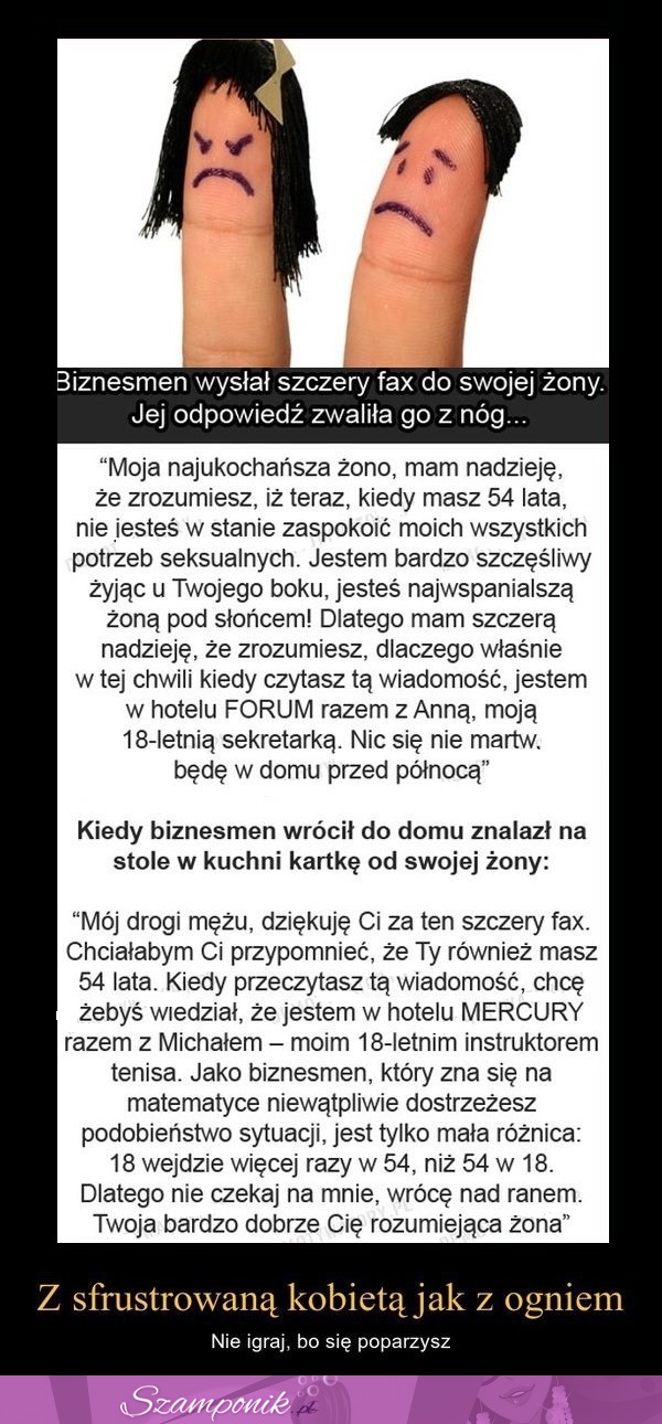 Biznesmen WYSŁAŁ SZCZERY FAX do swojej żony! Jej odpowiedź ZWALIŁA go z nóg...