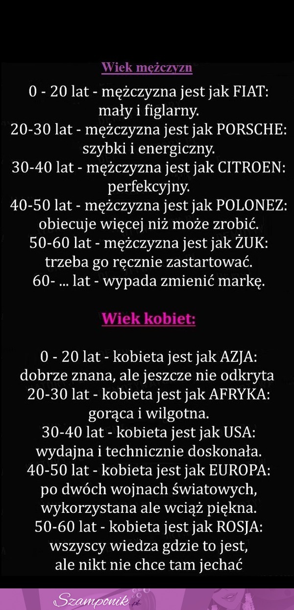 Wiek mężczyzn VS wiek kobiet na WESOŁO! Zobacz koniecznie