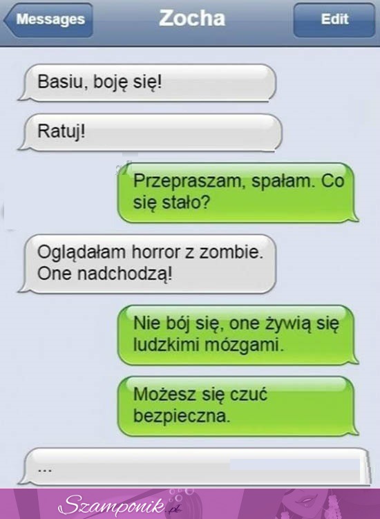 PRAWDZIWA PRZYJACIÓŁKA zawsze Ci POMOŻE! Zobacz tą ROZMOWĘ SMS o ZOMBIE! HAHA POLEWA ;D