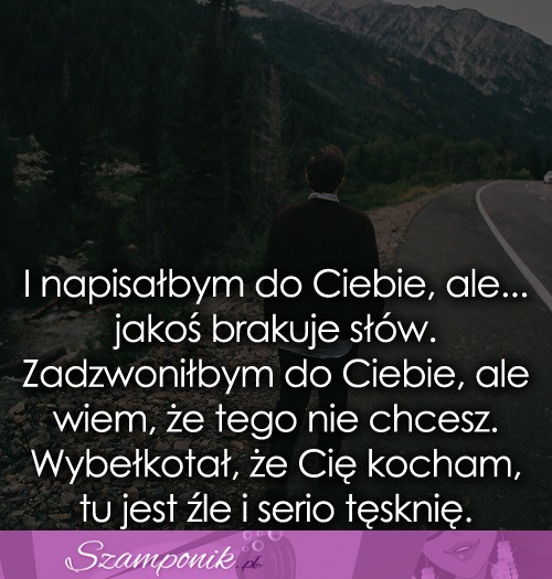 I napisałbym do Ciebie, ale...