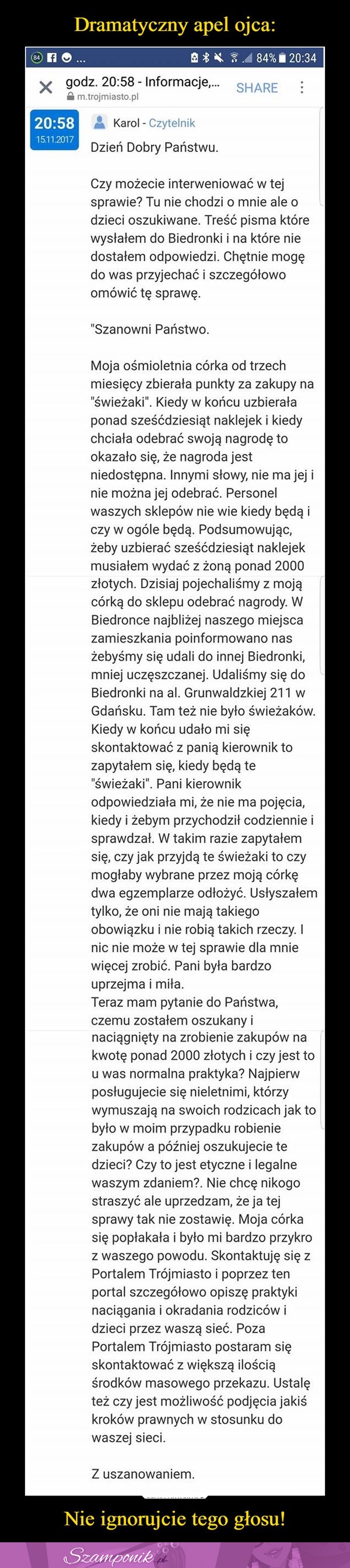 Dramatyczny apel ojca. Znowu o "świeżakach." Jakie jest Wasze zdanie? Przesada, czy ma rację?