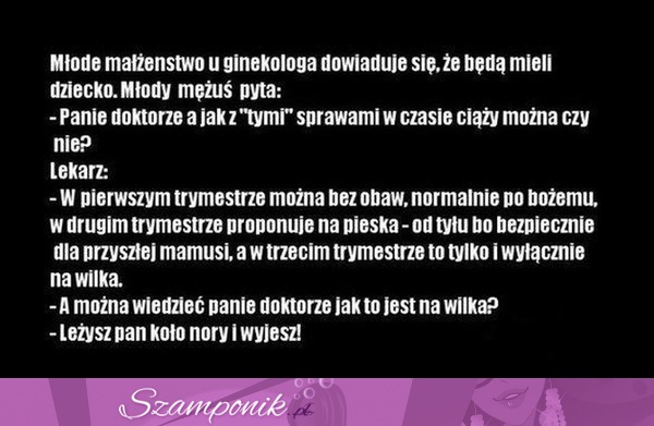 Młode małżeństwo i pozycja na wilka, hahaha :D