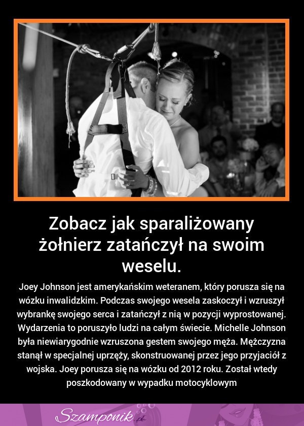 Zobacz, jak sparaliżowany żołnierz zatańczył na swoim weselu...