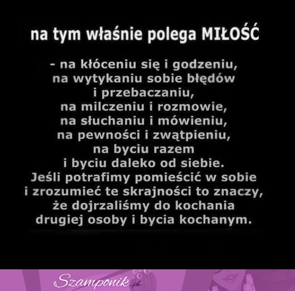 Na tym polega miłość...