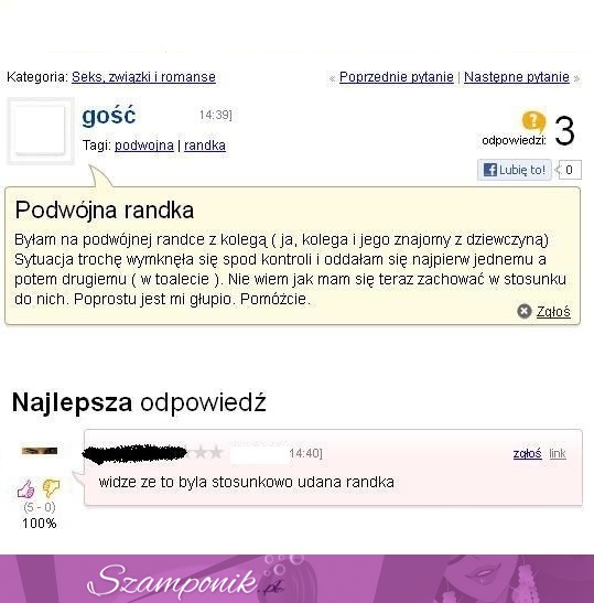 Poszła na PODWÓJNĄ RANDKĘ i zrobiła to........! MASAKRA! :/