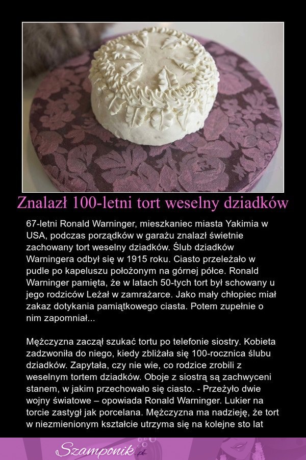 SZOK! Podczas porządków znalazł 100-letni TORT WESELNY DZIADKÓW! Świetna historia!