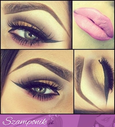 Różowe usta + ładny makijaż