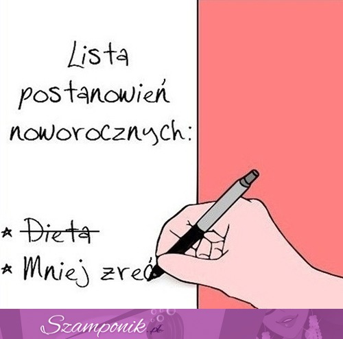 Lista postanowień noworocznych!