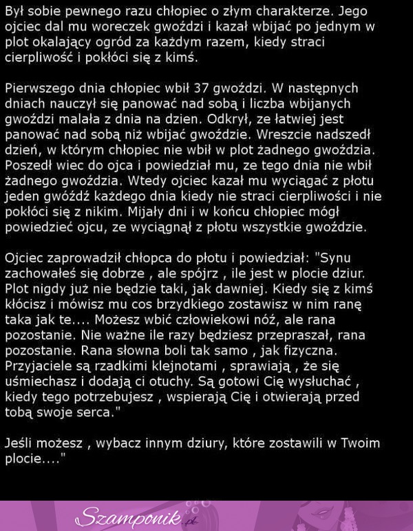 Historia syna o złym charakterze... Jak to naprawić? Zobacz jaki z niej morał ;)