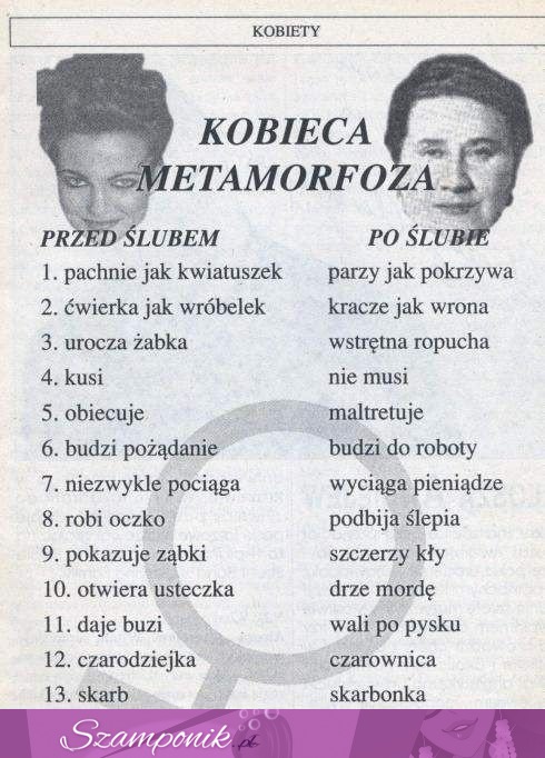 Kobieca metamorfoza PRZED i PO ślubie, haha! Kobieta zmienną jest, ZOBACZ jak! :D