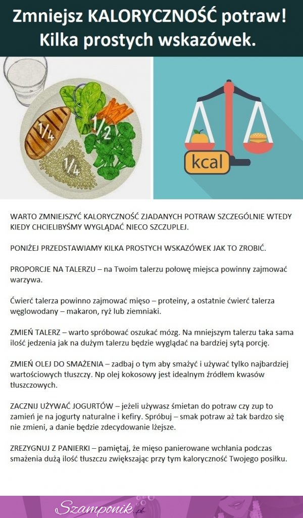 Zmniejsz kaloryczność potraw! Kilka prostych wskazówek...