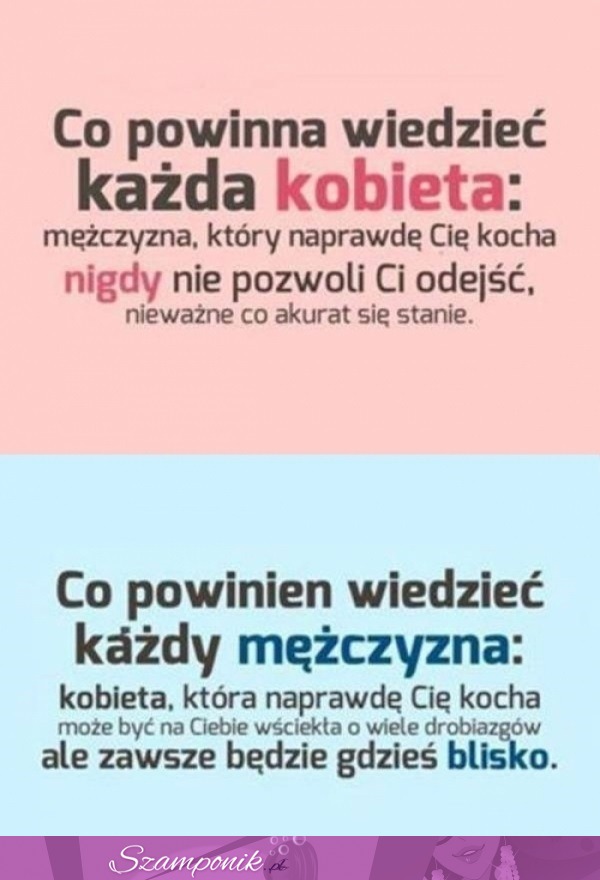 Co powinna wiedzieć kobieta, a co mężczyzna- przeczytaj koniecznie!