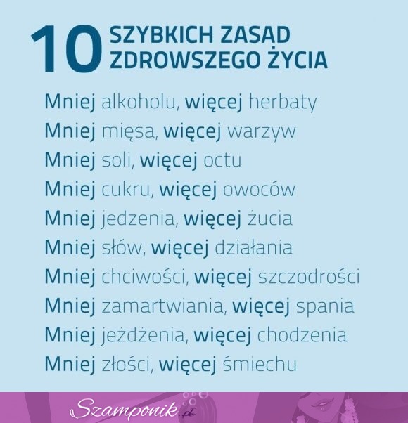 Przykazania zdrowego życia ;)