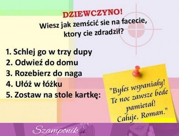 Jak zemścić się na facecie, który cię zdradził - mamy na to sposób, haha!