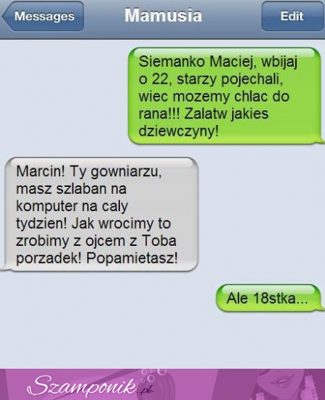 Przez przypadek wysłał sms do swojej mamy, ale wtopa! ;/