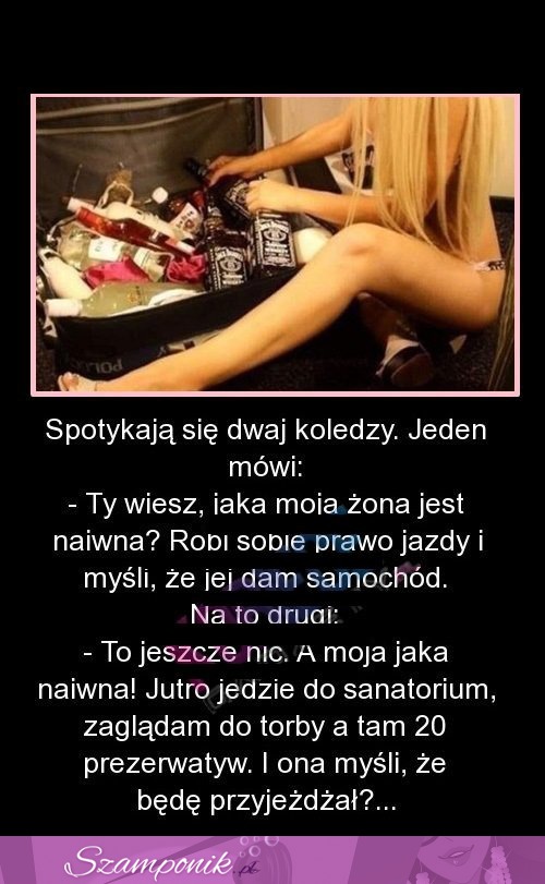 MEGA DOWCIP; Spotykają się dwaj koledzy, jeden mówi'' Ty wiesz jaka moja żona'' ;d