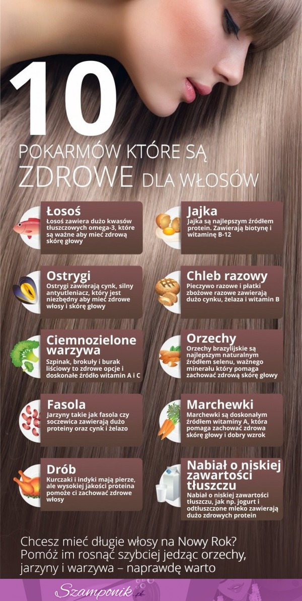 10 pokarmów, które są zdrowe dla włosów!