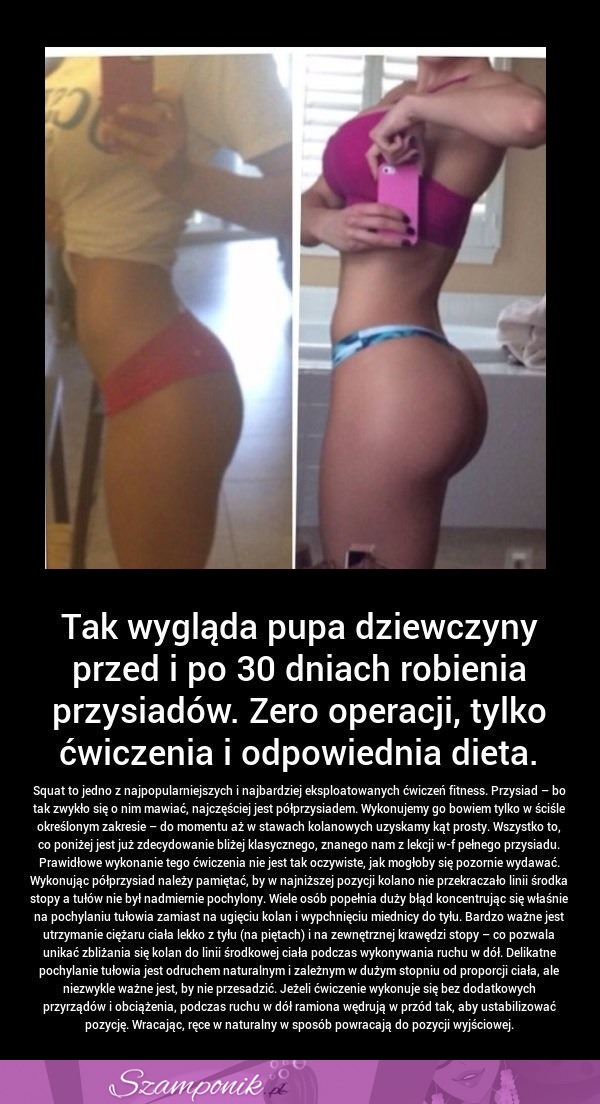 Wow! Tak wyglądają POŚLADKI dziewczyny po 30 DNIACH ROBIENIA przysiadów! Ale EFEKT!