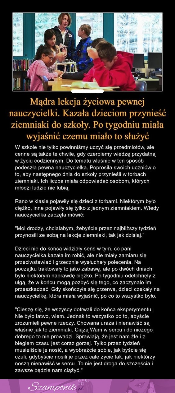 Mądra lekcja życiowa pewnej nauczycielki! Warte przeczytania!